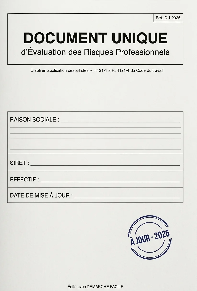 La page de garde d’un DUERP